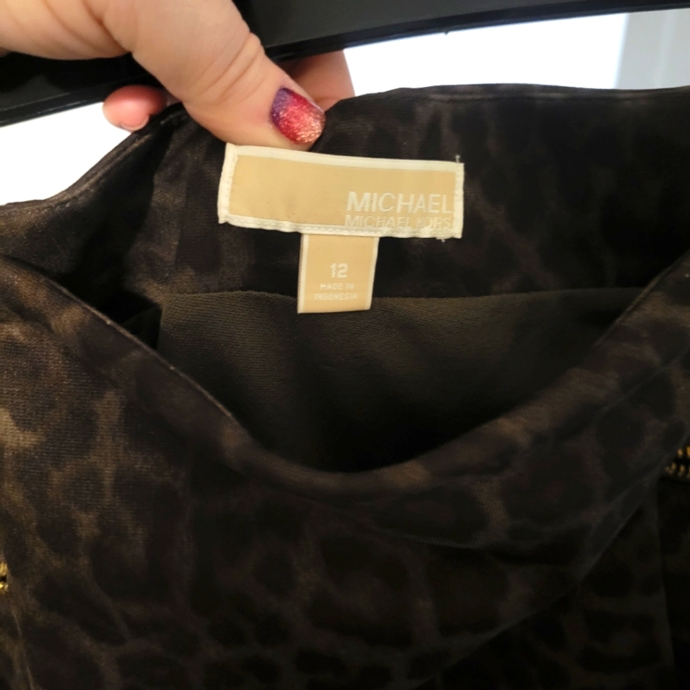 Michael kors size 12 leopard skirt